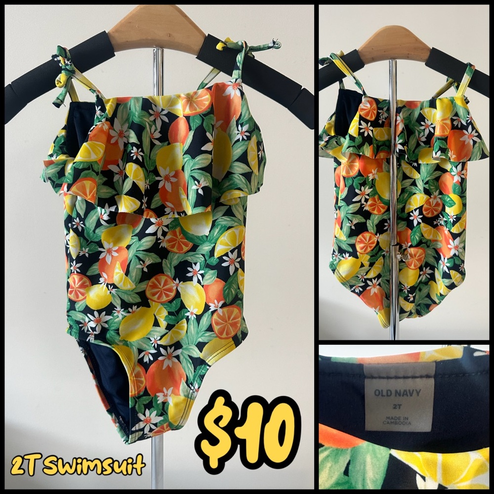 Old Navy One Piece Swimwear Yellow and Orange